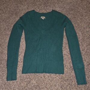 So Wear It Declare It Women's Teal V-Neck Cable Sweater